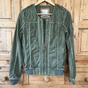 Women's Bench Small Green Washed‎ Cotton Full Zip Jacket